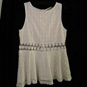 White and Ivory Lacey Top